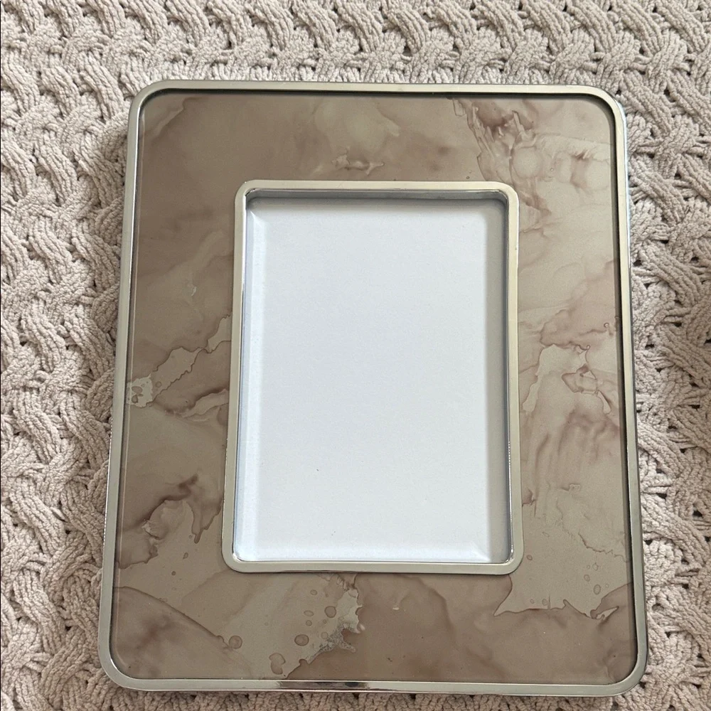 West Elm Silver and Black Marble Frame